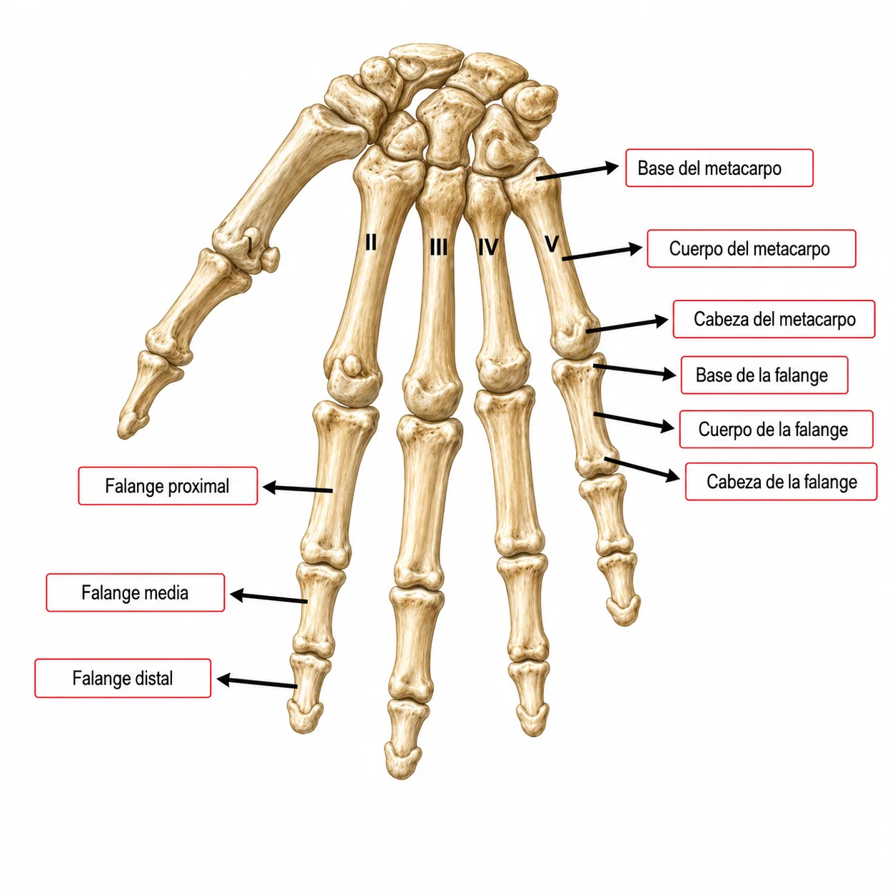 Ejercicio visual de anatomía ósea