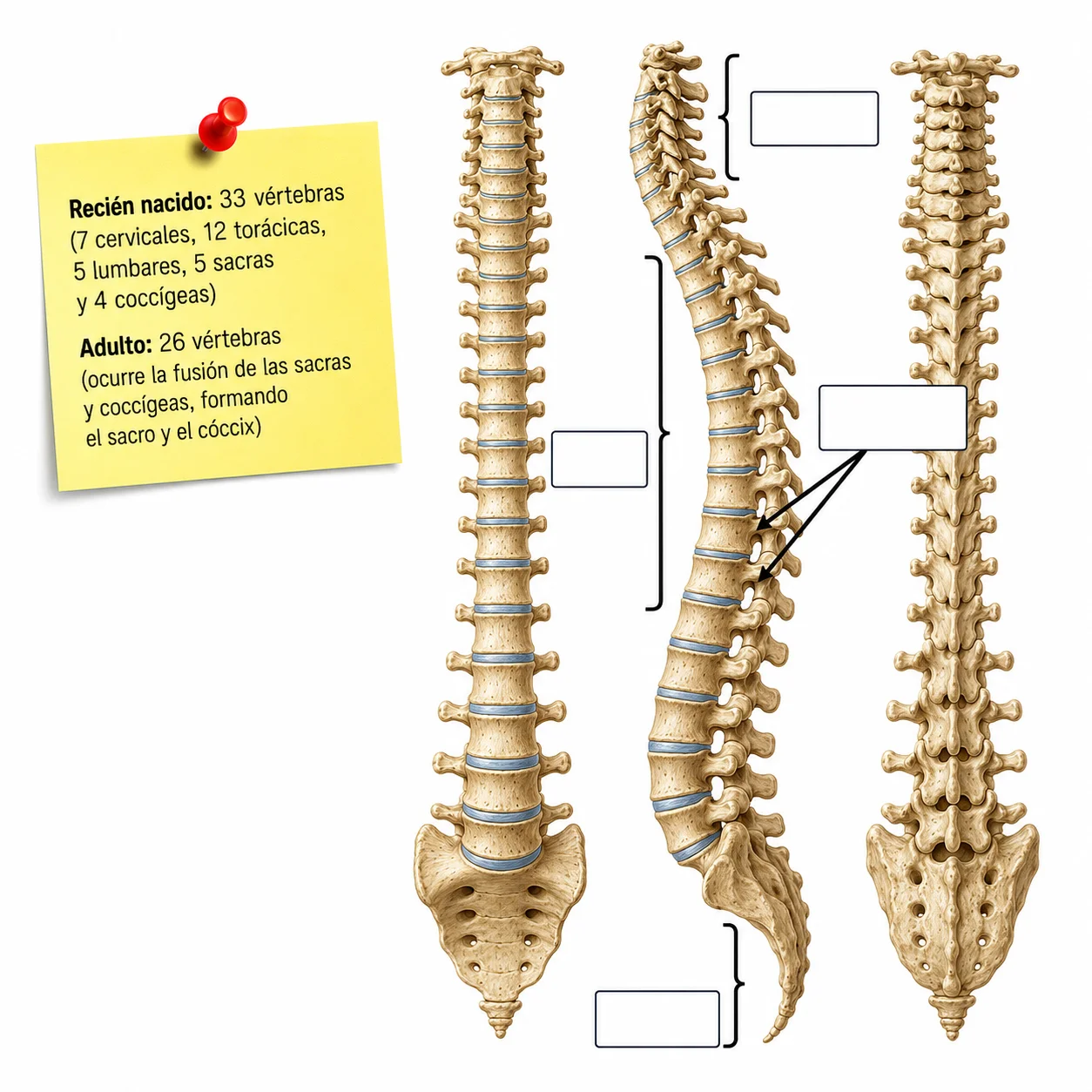 Ejercicio visual de anatomía ósea